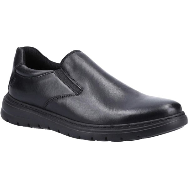 Hush Puppies Trent Leather Men's Black Slip-On Shoes