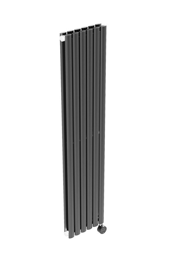 Living and Home Tall Electric Radiator Wall Mounted 160cm x 35.4cm - Dark Grey