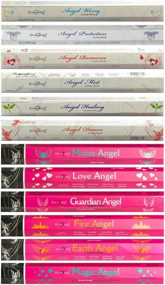 Stamford 37337 Angel Variety Incense Sticks Gift Set, 12 packs x 20 sticks