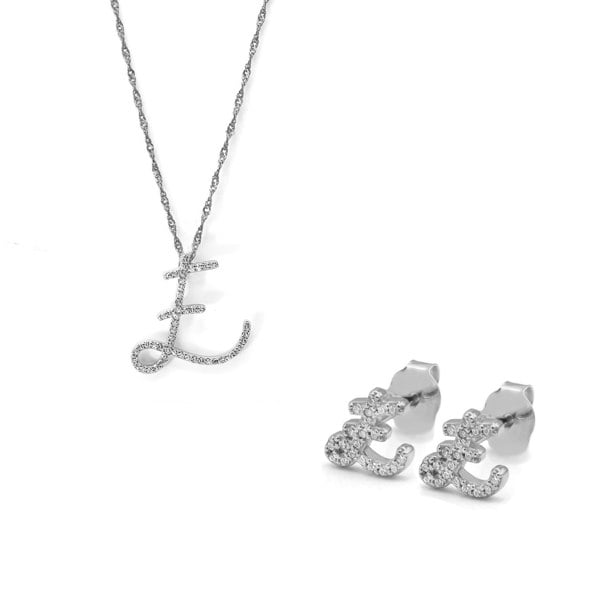 Say It With Luxe Initial Gift Set - Sterling Silver