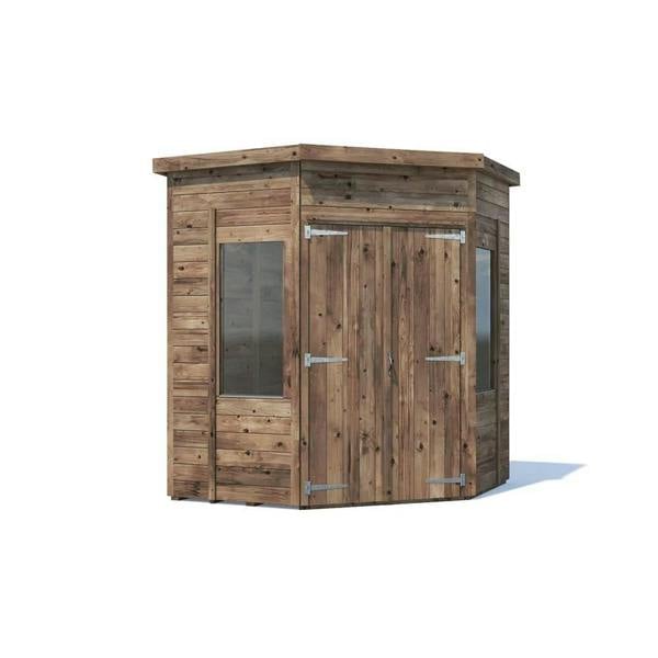 Dunster House Overlord Corner Shed W6' x D6' / W1.8m x D1.8m, Superfelt Included