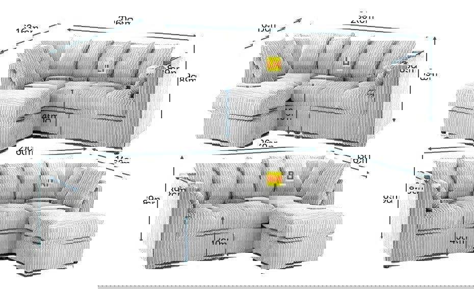 Chicago 5 Seater Corner Scatter Back Sofa Scene