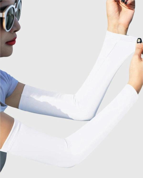 Anniou Sun Protection Arm Sleeves - white