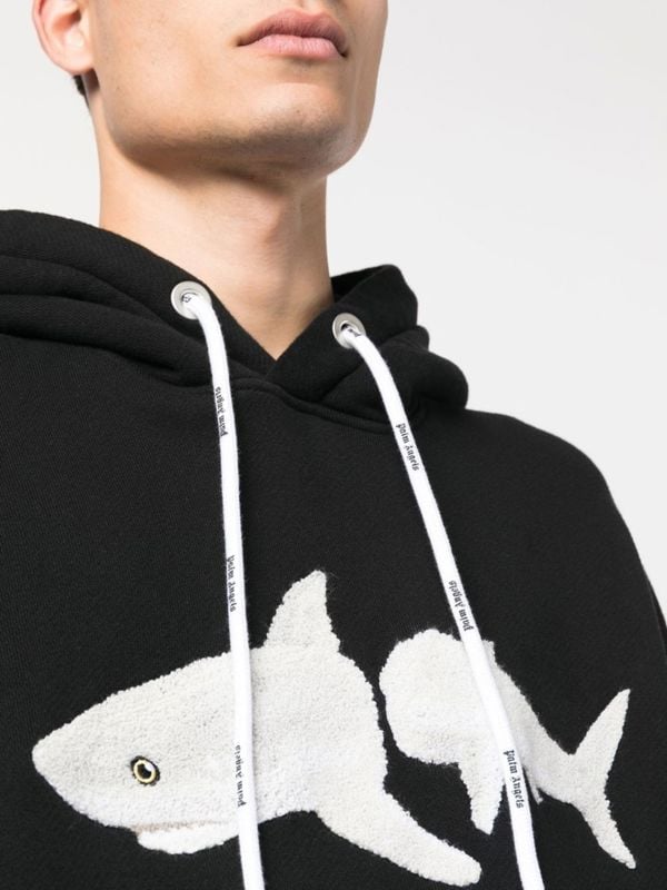 Palm Angels Kill the Shark Logo Hoodie - Black