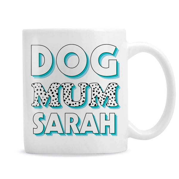 Personalised Memento Company Personalised Dog Mum Blue Spots Mug