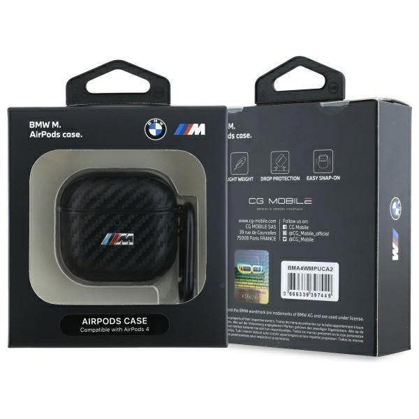 BMW M Series PU Carbon Case for AirPods 4 Black  - BMA4CMPUCA