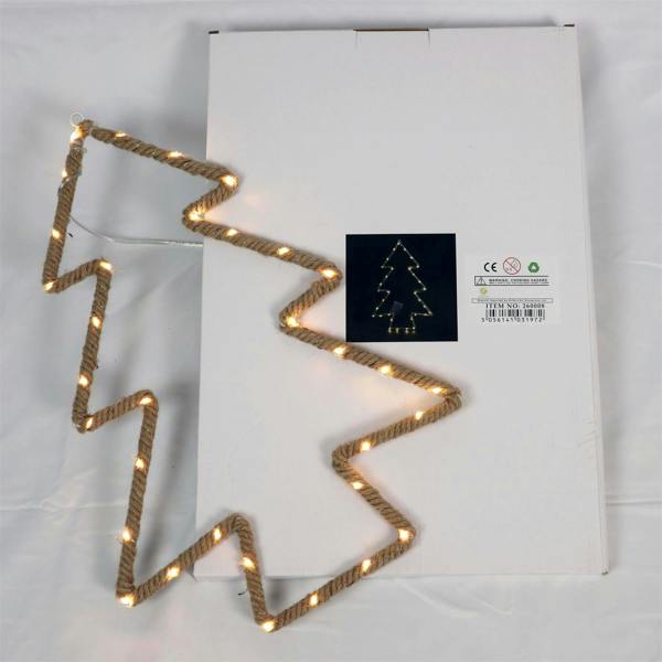 5cm Christmas Tree Silhouette LED Hemp Rope Light Decoration, Warm White, Battery Operated image 3