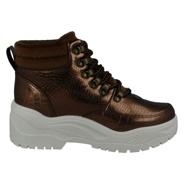Spot On Ladies Spot On Flat Chunky Sole Ankle Boots F4437