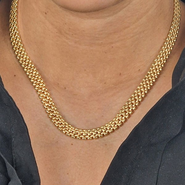 18ct Gold Vermeil Luxury Woven Necklace