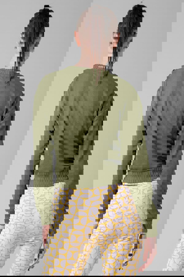 ENORSIA Button Shoulder Crewneck Sweatshirt