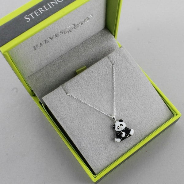 Panda Black & White Enamel Necklace - Reeves & Reeves