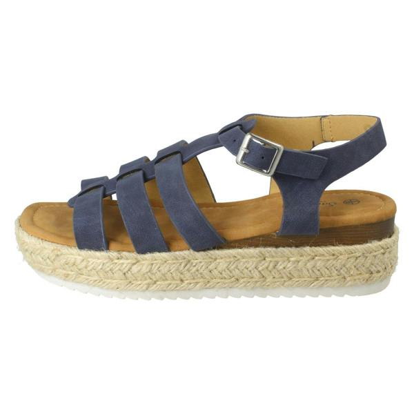 Savannah Ladies Savannah Buckle Ankle Strap Wedge Sandals F12097