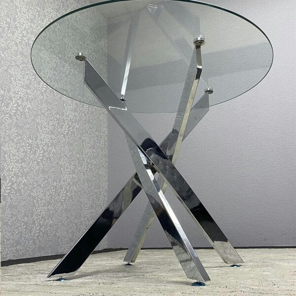 Kosy Koala Round Glass Dining Table Chrome legs Dining Room, Kitchen, Furniture
