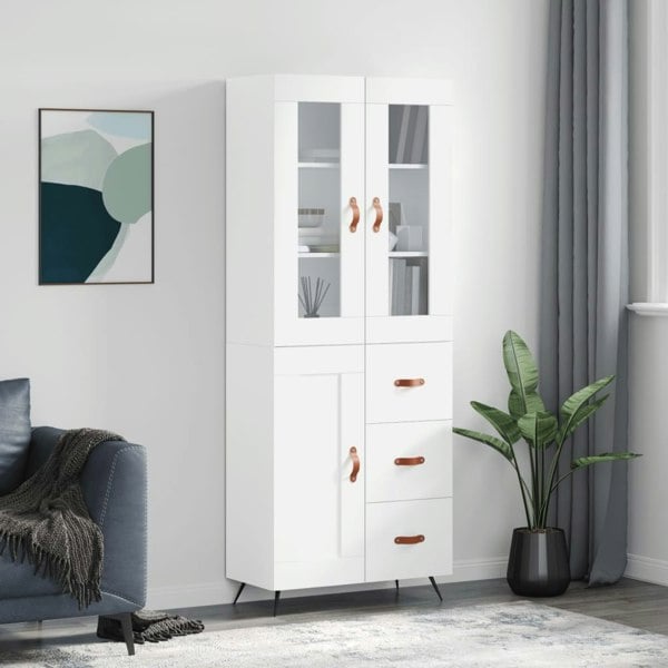 Berkfield Highboard White 69.5x34x180 cm Engineered Wood