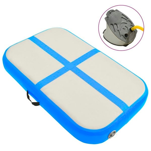 Berkfield Inflatable Gymnastics Mat with Pump 60x100x15 cm PVC Blue
