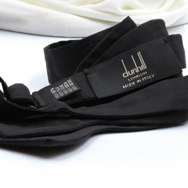 Dunhill bow tie in matt black silk