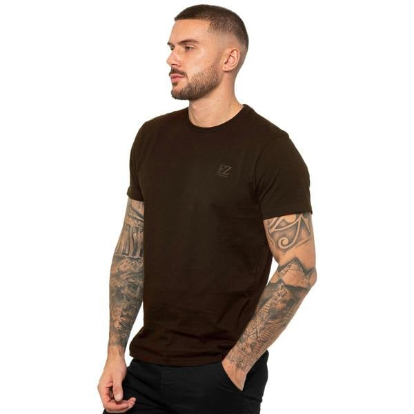 Enzo Mens Crew Neck T-Shirt - Brown