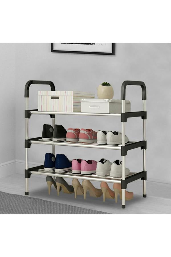 Living and Home 3 Tiers Shoes Rack Organizer Stackable Space Saving Shoe Shelf