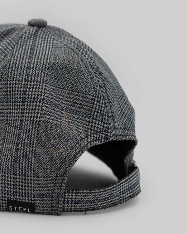 Steel & Jelly Grey Check Baseball Cap
