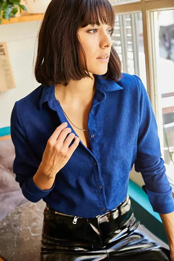 Hoxton Gal Fine Ribbed Corduroy Shirt