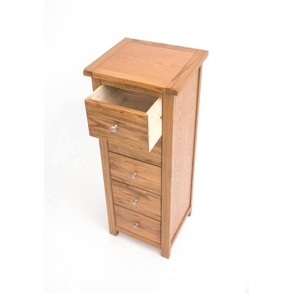 Cabinet Bits Trivento 5 Drawer Narrow Chest of Drawers Chrome Knob