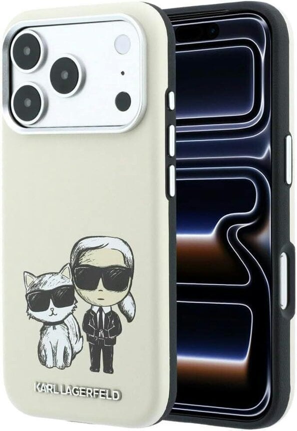 Karl Lagerfeld Smooth PU Leather Case with Sketch Print and MagSafe for iPhone 17/18 Pro 6.3" Beige - KLHMP18L6PWKCIDE