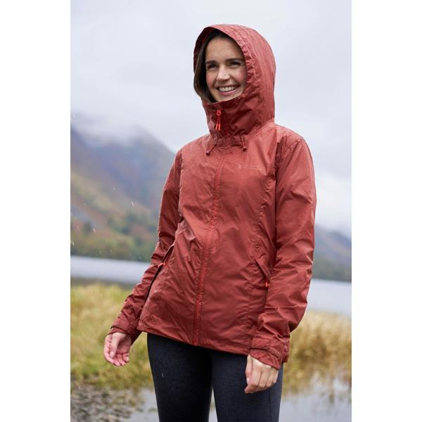 Mountain Warehouse Womens/Ladies Swerve Packaway Waterproof Jacket - Rust - 
