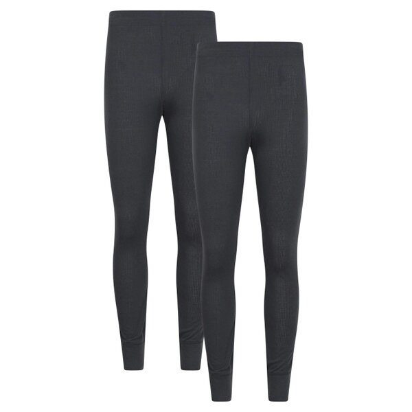 Mountain Warehouse Mens Talus Base Layer Bottoms (Pack of 2) - Charcoal - Charcoal