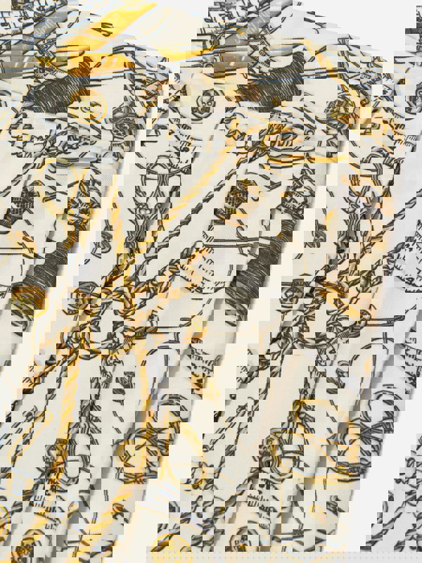 Moschino Kids Moschino Girls Pleated Chains Skirt in Ivory