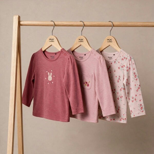 Mini Cuddles Floral-Print Tops (Multicolor), 3 Pack