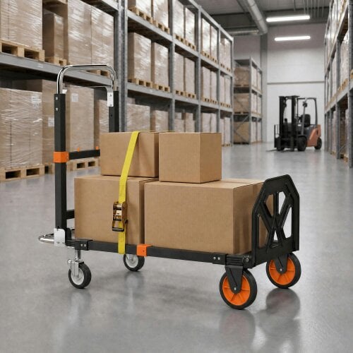 HOMCOM 2-in-1 Folding Sack Truck & Platform Trolley, Heavy Duty 220kg/120kg