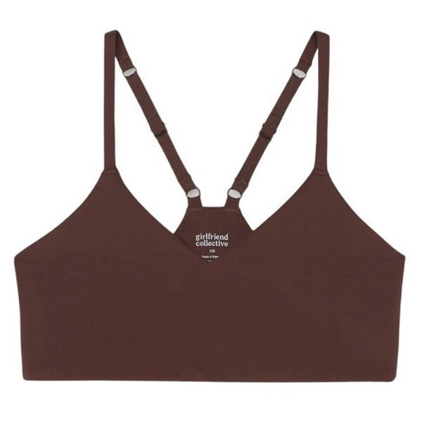 Girlfriend Collective Womens/Ladies V Neck Bralette - Espresso