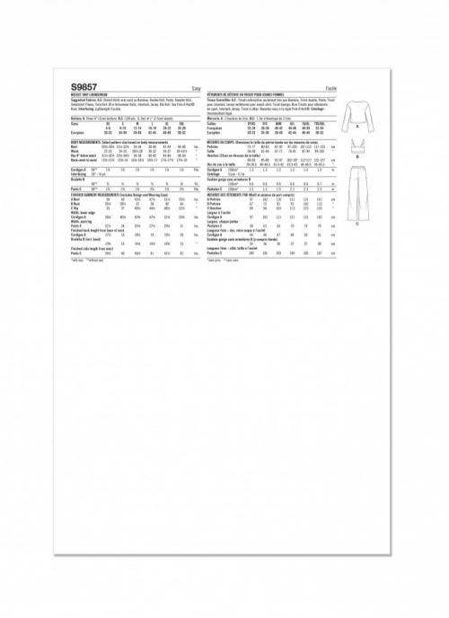 Simplicity Sewing Pattern 9857, Cardigans, Trousers, Tops for Women, A (XS-S-M-L-XL-XXL) - Easy