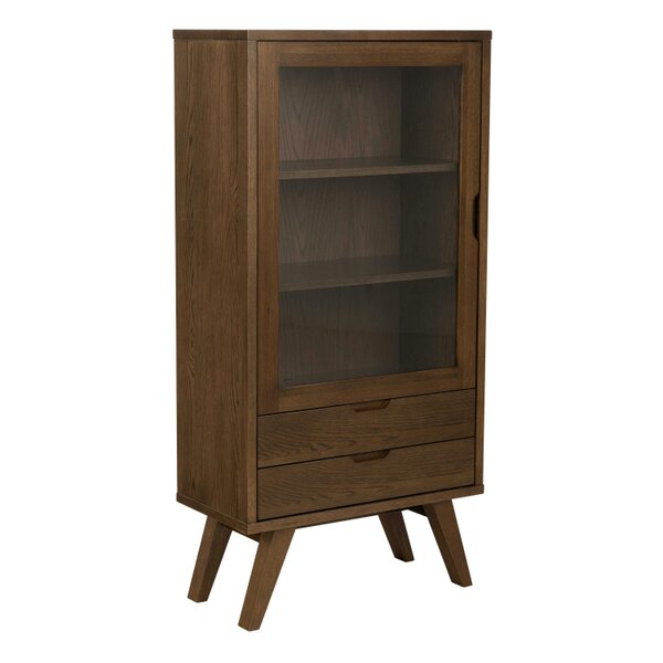 Wyld Haus Kotka Dark Oak Wood Display Cabinet 2 Drawers 2 Shelves