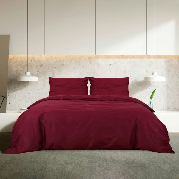 Berkfield Duvet Cover Set Bordeaux 140x200 cm Light-weight Microfiber