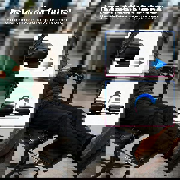 Levede Office Desk Chair PU Gaming Recliner Adjustable Height Swivel Black