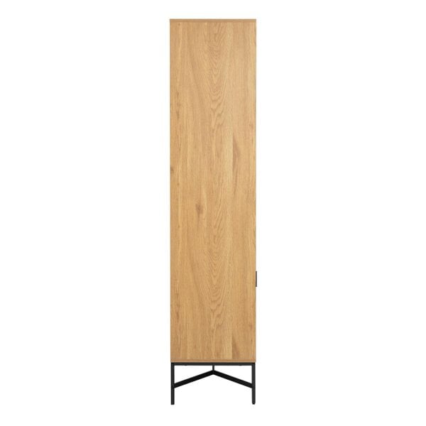 Wyld Haus Brisbane Slatted Wild Natural Oak Display Cabinet 4 doors 6 Shelves