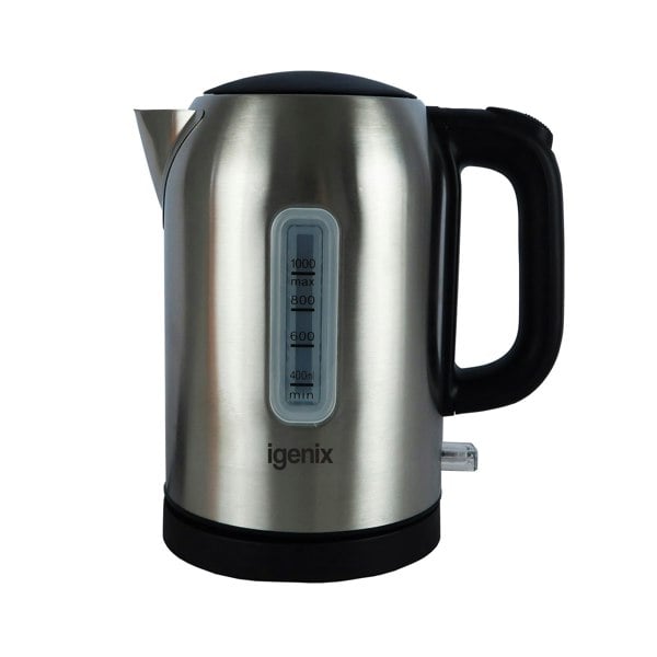 igenix 1 Litre Cordless Jug Kettle, 2200W, Stainless Steel