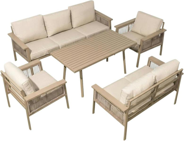 Shatchi Luxury Outdoor Aluminium Sofa Set - Modern Garden Furniture with Coffee Table