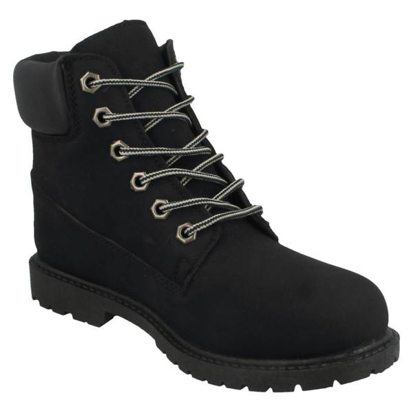 Spot On Ladies Spot On Military Combat Ankle Boots