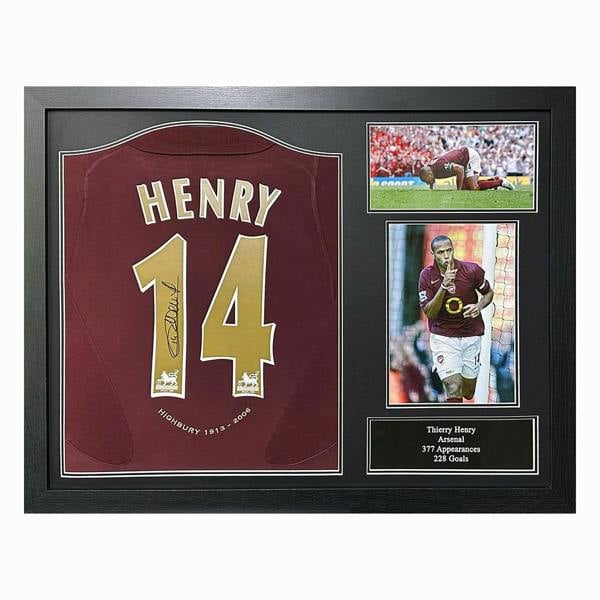 Unbranded Thierry Henry framed signed 2005/06 Arsenal Redcurrant shirt