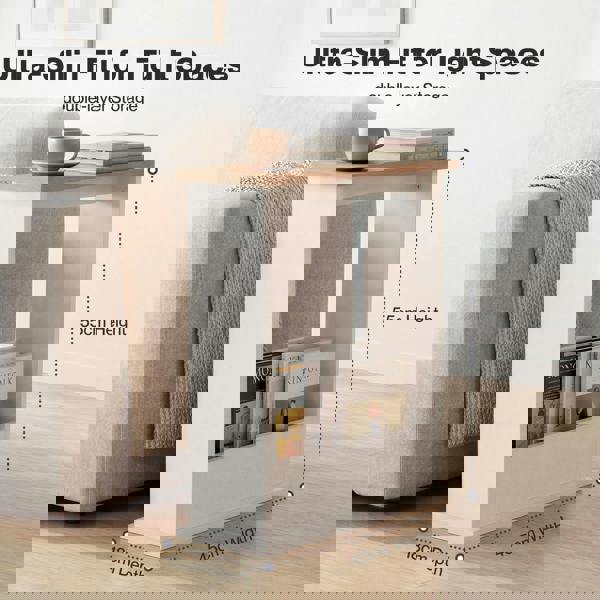 Levede Side Table Slim Storage Magazine Rack Sofa End Table Small Space Compact