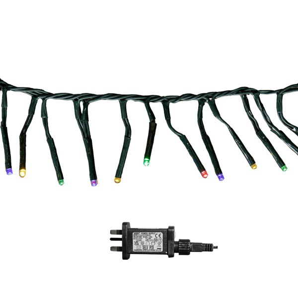 Samuel Alexander 18.5m 1440 LED Christmas Cluster Multi-Action String Lights with Timer in Multi-Coloured