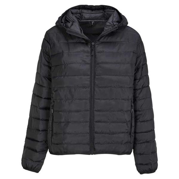 SOLS Womens/Ladies Stream Hooded Padded Jacket - Black