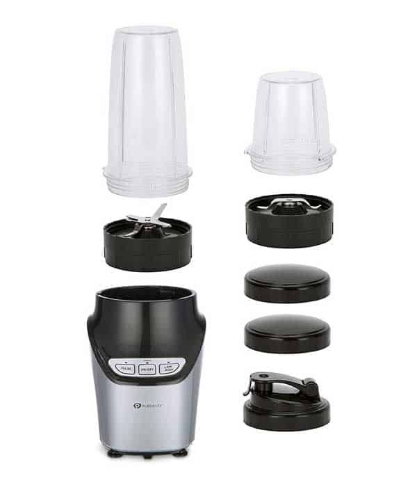 PureMate Smoothie Maker and Blender, 1000 Watts, 8 Piece Set, 3 Speed Settings, Stainless Steel Blades