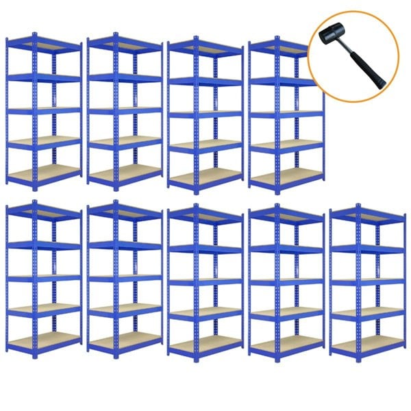 Monster Racking 9 x T-Rax Blue Metal Racking Units (90cm x 45cm x 180cm)