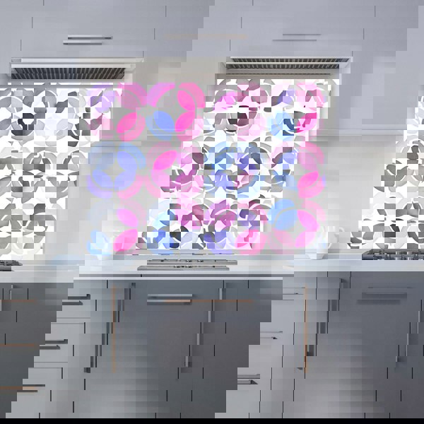 Warren Reed - Designer Interlocking Pink Blue Shape Kitchen Splashback