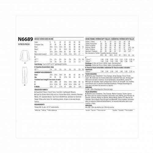 New Look Sewing Pattern 6689, Tops, Trousers for Women, A (6-8-10-12-14-16-18) - Intermediate