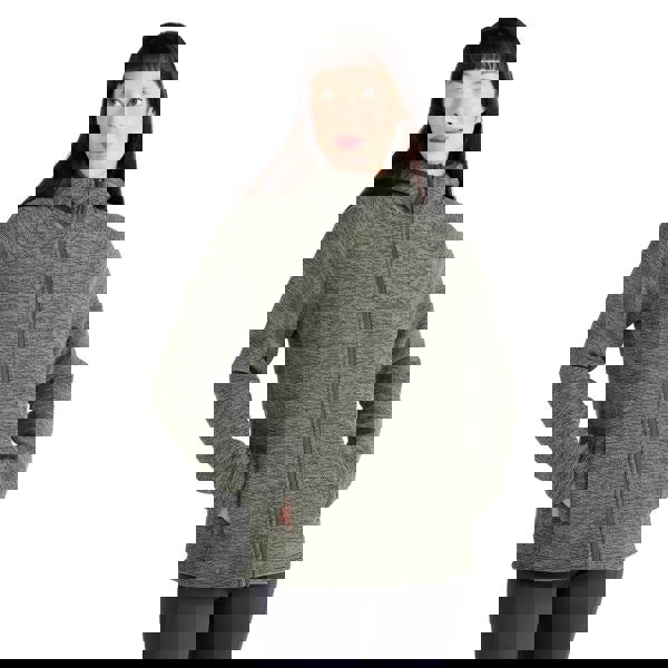 Mountain Warehouse Womens/Ladies Hayfield Melange Faux Fur Lined Fleece Top - Khaki Green - 