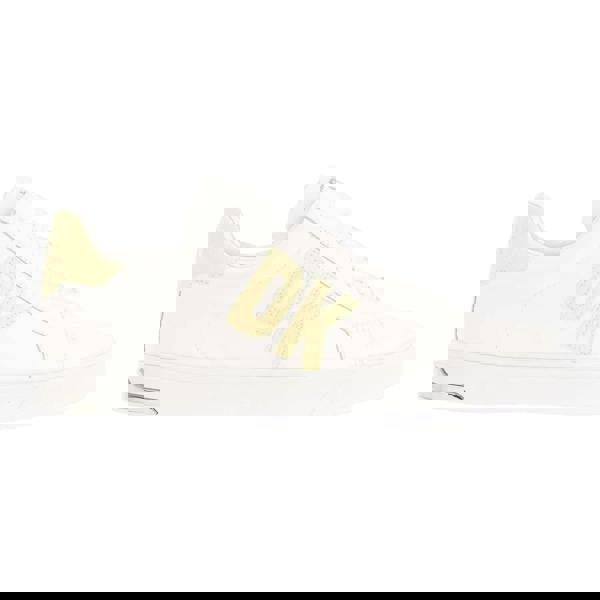 DKNY Womens/Ladies Abeni Leather Lace Up Trainers - White - 